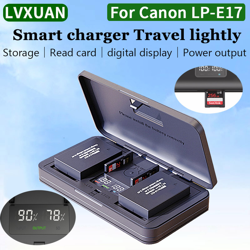 Canon Camera Eos R50 - شاحن بطارية LVXUAN LP-E17، لكاميرات Canon