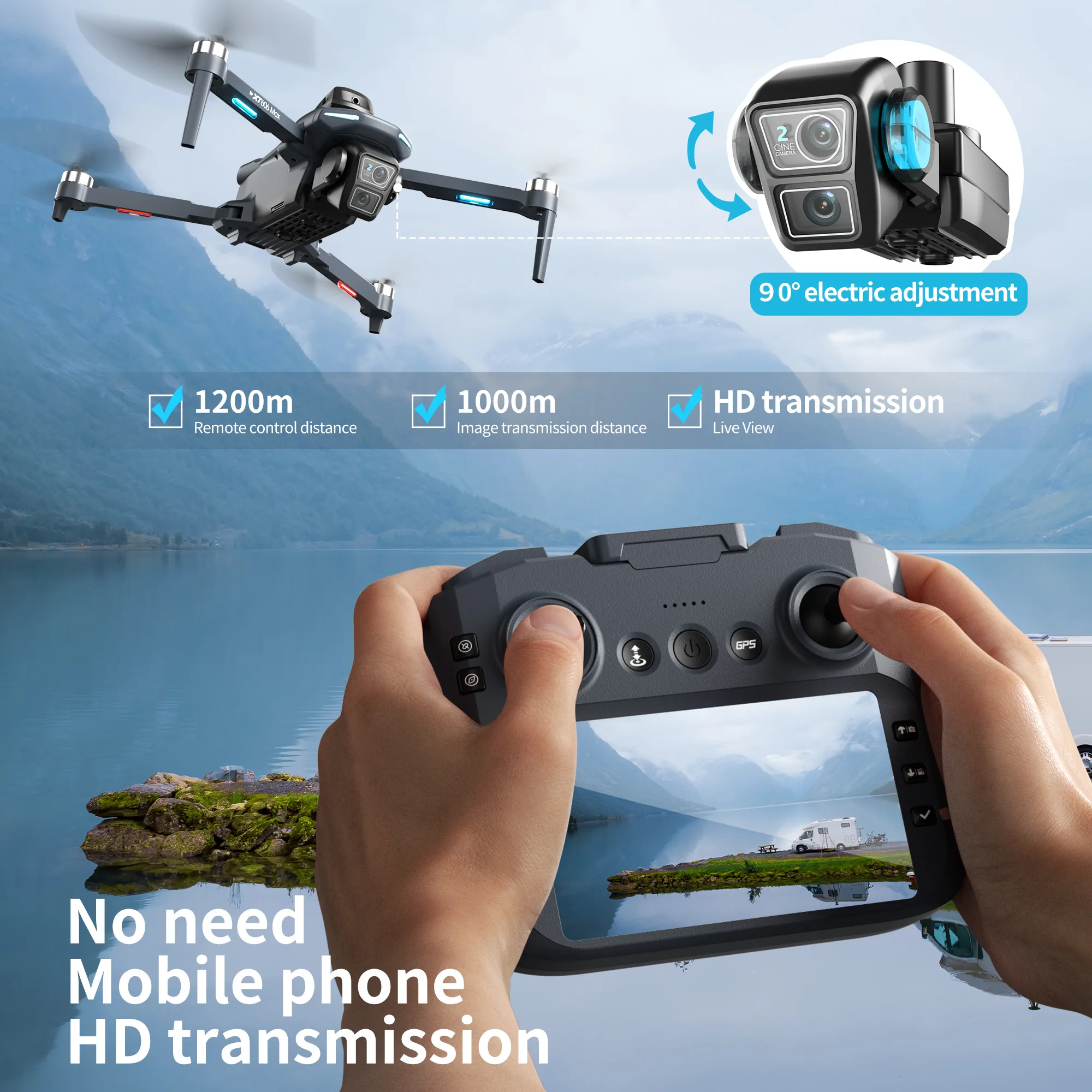 طائرة لينوفو XT606 بدون طيار ا - مراجعة Drone Camera Lens وسعره