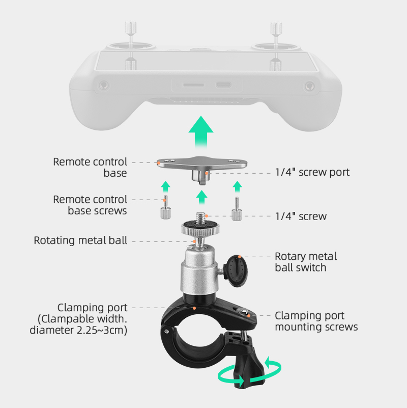 دراجة قاعدة تركيب مزودة بمشبك  - مراجعة Dji Drone Mini 4 Pro وسعره